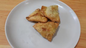 Closeup of delicious home made samosa or pastries food on white background royalty free stock images Closeup of delicious home made samosa or pastries food on white background royalty free stock images