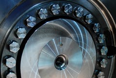 Closeup för blad för Machnine turbinrotor royaltyfria foton Closeup för blad för Machnine turbinrotor royaltyfria foton