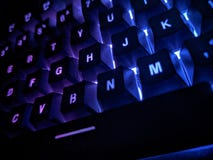 closeup on keyboard gaming