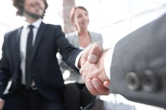 Closeup Of A Business Hand Shake Royalty Free Stock Images