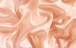 Closeup of peach silk fabric
