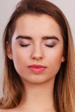 Closeup portrait of young teenager woman. royalty free stock photos Closeup portrait of young teenager woman. royalty free stock photos