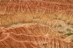 Closeup of red sand formation of Tatacoa desert in Colombia Royalty Free Stock Photos Closeup of red sand formation of Tatacoa desert in Colombia Royalty Free Stock Photos