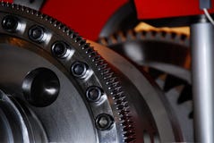 Gear-Wheel toothed gear-pinion closeup perspective stock photos Gear-Wheel toothed gear-pinion closeup perspective stock photos