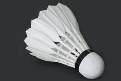 Closeup of shuttlecock macro shot stock photo Closeup of shuttlecock macro shot stock photo
