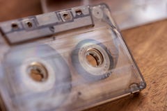 A Closeup Of A Vintage Cassette Tape stock photo A Closeup Of A Vintage Cassette Tape stock photo