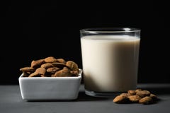 Almonds and almond milk Stock Photos Almonds and almond milk Stock Photos