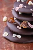 Closeup av läcker choklad för mörker arkivfoton Closeup av läcker choklad för mörker arkivfoton