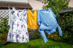 Clothes on the Washing Line Royalty Free Stock Photography Clothes on the Washing Line Royalty Free Stock Photography