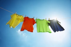 Clothesline and laundry
