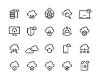 Cloud computing line icons. Data storage technology information infrastructure system data. Cloud access platform set stock illustration Cloud computing line icons. Data storage technology information infrastructure system data. Cloud access platform set stock illustration