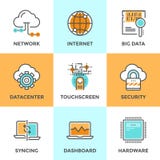 Cloud computing line icons set vector illustration Cloud computing line icons set vector illustration