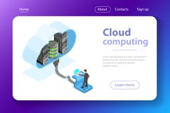 Cloud computing technology isometric flat vector concept. vector illustration Cloud computing technology isometric flat vector concept. vector illustration