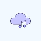 cloud music 2 colored line icon. Simple colored element illustration. cloud music outline symbol design from new technologies set vector illustration cloud music 2 colored line icon. Simple colored element illustration. cloud music outline symbol design from new technologies set vector illustration