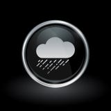 Cloud raining icon inside round silver and black emblem royalty free illustration Cloud raining icon inside round silver and black emblem royalty free illustration