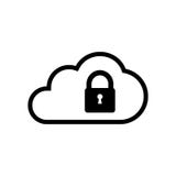 Cloud security icon on white. Cloud lock design. vector illustration Cloud security icon on white. Cloud lock design. vector illustration
