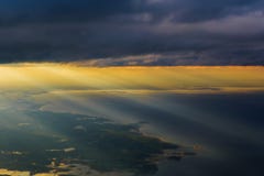 Clouds Ocean view from airplane Stock Photo Clouds Ocean view from airplane Stock Photo