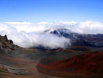 Clouds Rolling Into Haleakala Crater, Hawaii Royalty Free Stock Photography
