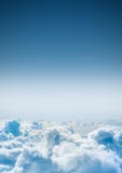 Clouds shined from above with the sun with copy space. High key royalty free stock photos Clouds shined from above with the sun with copy space. High key royalty free stock photos