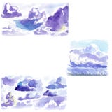 Clouds watercolor sketch quick blue sky swarm stock illustration Clouds watercolor sketch quick blue sky swarm stock illustration