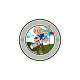 Clube do jogador de golfe do ancião - logotipo do golfe - círculo ilustração stock Clube do jogador de golfe do ancião - logotipo do golfe - círculo ilustração stock