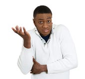 Clueless man, arms out asking why what's problem who cares so what I don't know royalty free stock image Clueless man, arms out asking why what's problem who cares so what I don't know royalty free stock image