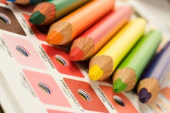 Cmyk Color Bars With Colour Pencils Stock Images