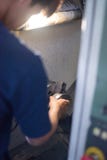 CNC τόρνος στη διαδικασία παραγωγής στοκ φωτογραφία CNC τόρνος στη διαδικασία παραγωγής στοκ φωτογραφία