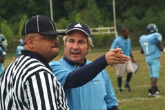Coach argues with referee stock photography Coach argues with referee stock photography