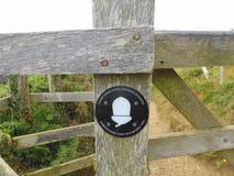 Coast path sign on gate Stock Photography Coast path sign on gate Stock Photography