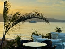 Coastal Restaurant At Sunrise, Eilat, Israel Stock Photography Coastal Restaurant At Sunrise, Eilat, Israel Stock Photography