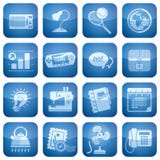 Cobalt Square 2D Icons Set Stock Images Cobalt Square 2D Icons Set Stock Images