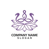 Cobra, human in yoga pose and Lotus for healthy logo icon graphic resource stock illustration Cobra, human in yoga pose and Lotus for healthy logo icon graphic resource stock illustration