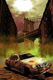 Coche abandonado en Manhattan Coche abandonado en Manhattan