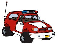 Coche patrulla divertido del fuego ilustración del vector Coche patrulla divertido del fuego ilustración del vector