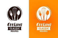 Cocinar el logotipo o la etiqueta Comida, concepto de la cocina, ejemplo del vector ilustración del vector Cocinar el logotipo o la etiqueta Comida, concepto de la cocina, ejemplo del vector ilustración del vector