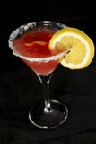 Cocktail cosmopolite avec du jus de canneberge, la vodka, le jus de limette et le cointreau photos libres de droits Cocktail cosmopolite avec du jus de canneberge, la vodka, le jus de limette et le cointreau photos libres de droits