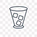 Cocktail Glass with ice cube vector icon isolated on transparent vector illustration Cocktail Glass with ice cube vector icon isolated on transparent vector illustration