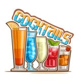 Cocktails op een rij vector illustratie Cocktails op een rij vector illustratie