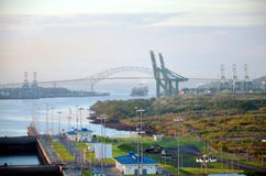 Cocoli sluit landschap, het Kanaal van Panama stock foto Cocoli sluit landschap, het Kanaal van Panama stock foto