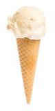 Coconut - almond ice cream cone isolated on white background stock photo Coconut - almond ice cream cone isolated on white background stock photo