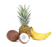 Coconut, Banana And Pineapple. Royalty Free Stock Photography