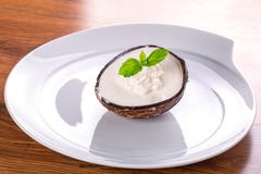 Coconut ice cream stock photos Coconut ice cream stock photos