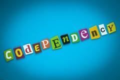 Codependency - слово на голубой предпосылке от красочных писем Абстрактная карта с надписью Текст, заголовок, титр, рубрика иллюстрация штока Codependency - слово на голубой предпосылке от красочных писем Абстрактная карта с надписью Текст, заголовок, титр, рубрика иллюстрация штока