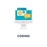 coding icon. software development concept symbol design, app int vector illustration coding icon. software development concept symbol design, app int vector illustration