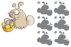 Coelhinho da Páscoa com jogo do Visual da imagem invertida dos ovos ilustração do vetor Coelhinho da Páscoa com jogo do Visual da imagem invertida dos ovos ilustração do vetor
