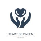 coeur entre l'icône de mains dans le style à la mode de conception coeur entre l'icône de mains d'isolement sur le fond blanc coe illustration libre de droits coeur entre l'icône de mains dans le style à la mode de conception coeur entre l'icône de mains d'isolement sur le fond blanc coe illustration libre de droits