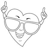 Coeur frais de coloration avec des lunettes de soleil illustration stock Coeur frais de coloration avec des lunettes de soleil illustration stock