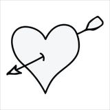 Coeur monochrome mignon avec ensemble flèche de motif d'illustration de vecteur de bande dessinée de schéma Clipart romantique d' illustration stock Coeur monochrome mignon avec ensemble flèche de motif d'illustration de vecteur de bande dessinée de schéma Clipart romantique d' illustration stock