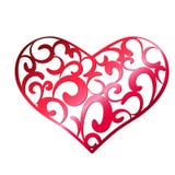 Coeur à jour rouge sur un fond blanc illustration libre de droits Coeur à jour rouge sur un fond blanc illustration libre de droits